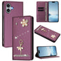 Ballet Girl Diamond Studded RFID Vegan Leather Phone Case, For iPhone 16 Pro, For iPhone 16 Plus, For iPhone 16