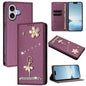 Ballet Girl Diamond Studded RFID Vegan Leather Phone Case, For iPhone 17, For iPhone Air, For iPhone 16 Pro Max