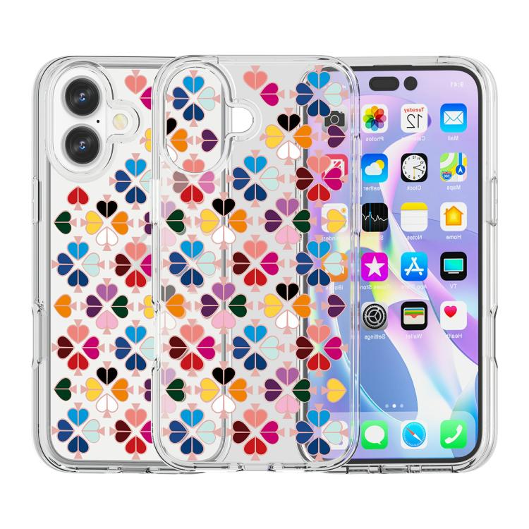 Transparent Crystal Red Heart Pattern Phone Case, For iPhone 17, For iPhone Air, For iPhone 16 Pro Max, For iPhone 16 Pro, For iPhone 16 Plus, For iPhone 16, For iPhone 15 Pro Max, For iPhone 15 Pro