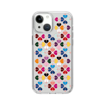 Transparent Crystal Red Heart Pattern Phone Case, For iPhone 13