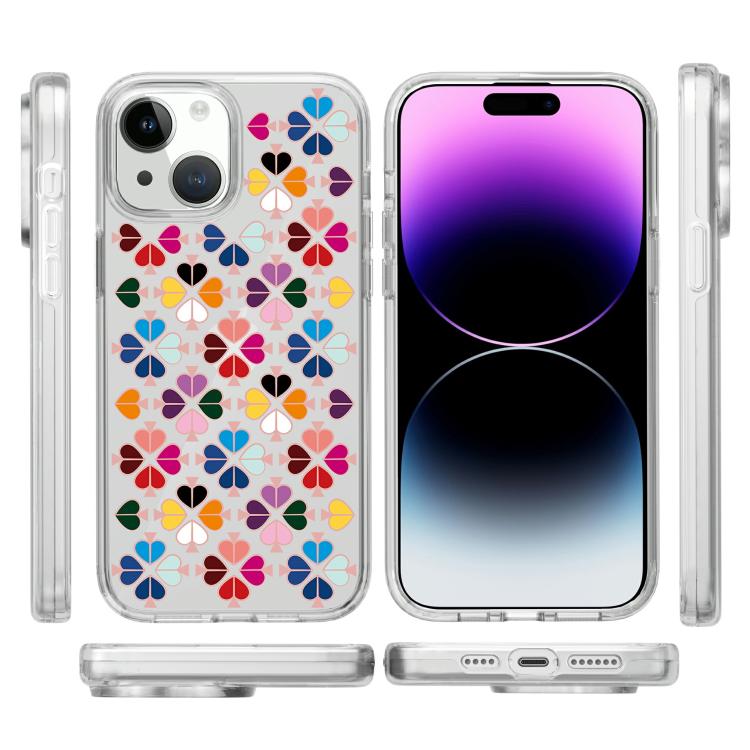 Transparent Crystal Red Heart Pattern Phone Case, For iPhone 13