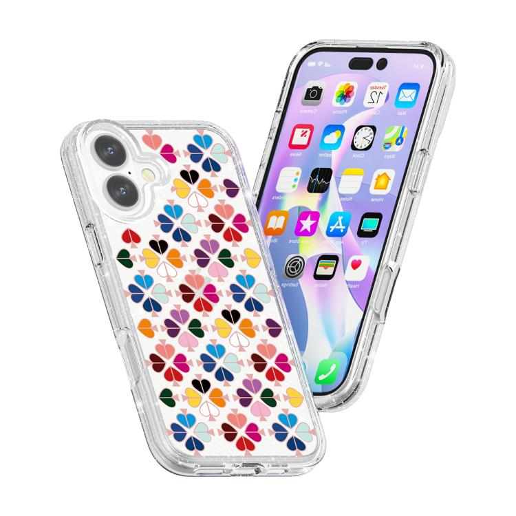 Glittering Crystal Red Heart Pattern Phone Case, For iPhone 17, For iPhone Air, For iPhone 16 Pro Max, For iPhone 16 Pro