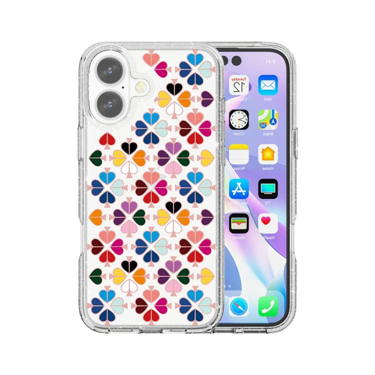 Glittering Crystal Red Heart Pattern Phone Case, For iPhone 17, For iPhone Air, For iPhone 16 Pro Max, For iPhone 16 Pro