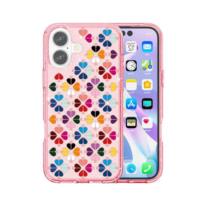 Glittering Crystal Red Heart Pattern Phone Case, For iPhone 17, For iPhone Air, For iPhone 16 Pro Max, For iPhone 16 Pro