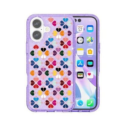 Glittering Crystal Red Heart Pattern Phone Case, For iPhone 17, For iPhone Air, For iPhone 16 Pro Max, For iPhone 16 Pro