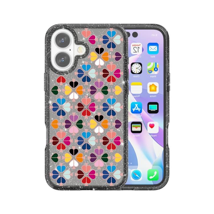 Glittering Crystal Red Heart Pattern Phone Case, For iPhone 17, For iPhone Air, For iPhone 16 Pro Max, For iPhone 16 Pro