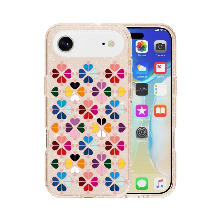 Glittering Crystal Red Heart Pattern Phone Case, For iPhone 17, For iPhone Air, For iPhone 16 Pro Max, For iPhone 16 Pro