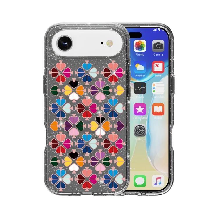 Glittering Crystal Red Heart Pattern Phone Case, For iPhone 17, For iPhone Air, For iPhone 16 Pro Max, For iPhone 16 Pro