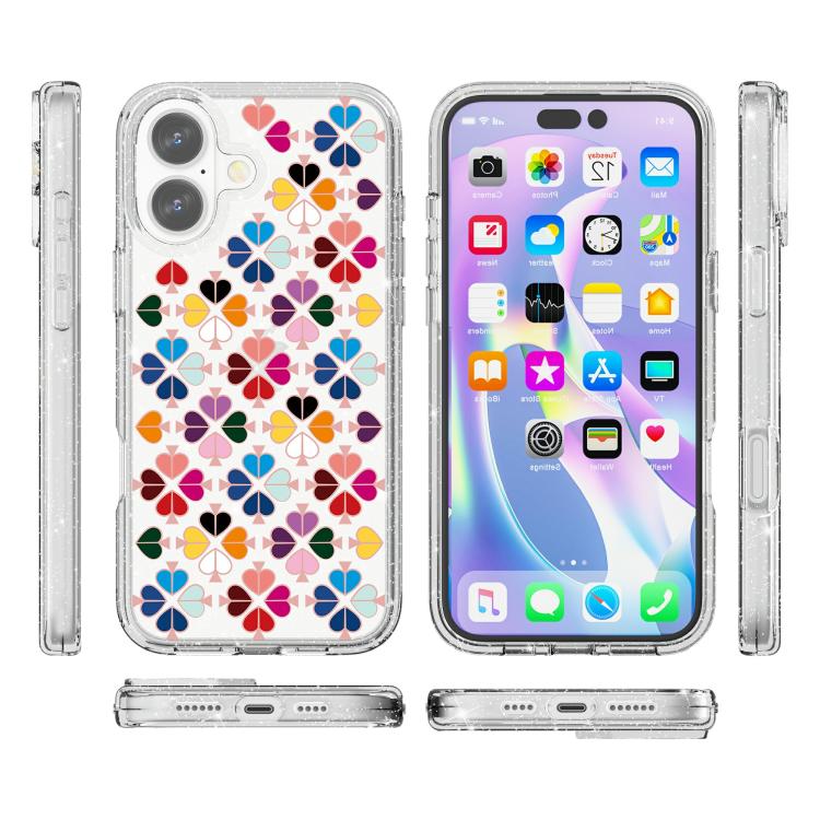 Glittering Crystal Red Heart Pattern Phone Case, For iPhone 16 Plus, For iPhone 16, For iPhone 15 Pro Max, For iPhone 15 Pro