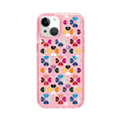 Glittering Crystal Red Heart Pattern Phone Case, For iPhone 15 Plus, For iPhone 15, For iPhone 14 Plus, For iPhone 14