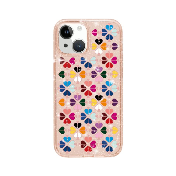 Glittering Crystal Red Heart Pattern Phone Case, For iPhone 15 Plus, For iPhone 15, For iPhone 14 Plus, For iPhone 14