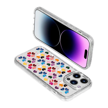 Glittering Crystal Red Heart Pattern Phone Case, For iPhone 14 Pro, For iPhone 14 Pro Max, For iPhone 13 Pro Max, For iPhone 13 Pro