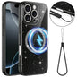 Fine Hole Glossy Glitter Magnetic TPU Phone Case with Same Color Hand Strap, For iPhone 16 Pro, For iPhone 16 Plus, For iPhone 16