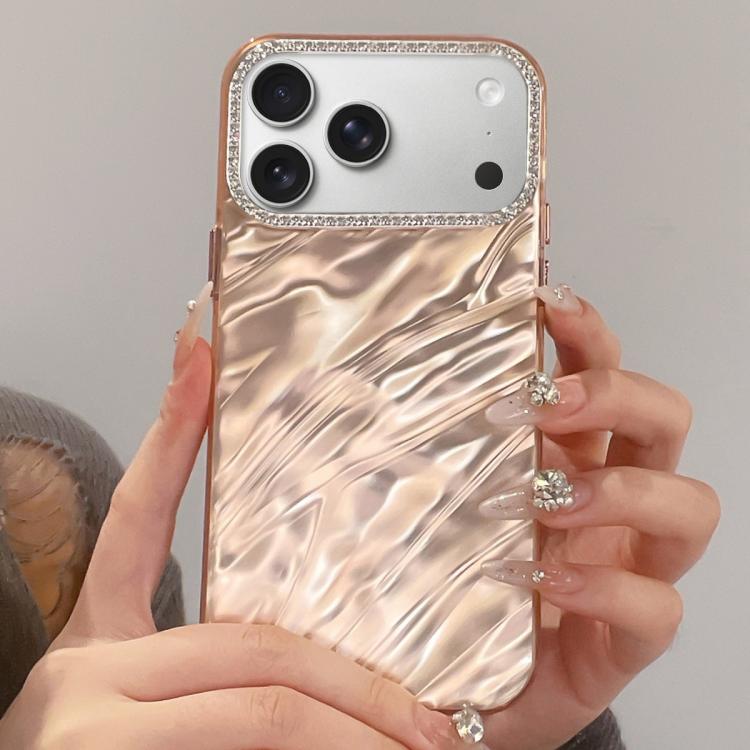 Rhinestone Lens Frame Wrinkled Design Phone Case, For iPhone 17 Pro Max, For iPhone 17 Pro, For iPhone 17, For iPhone Air, For iPhone 16 Pro Max, For iPhone 16 Pro, For iPhone 16, For iPhone 15 Pro Max