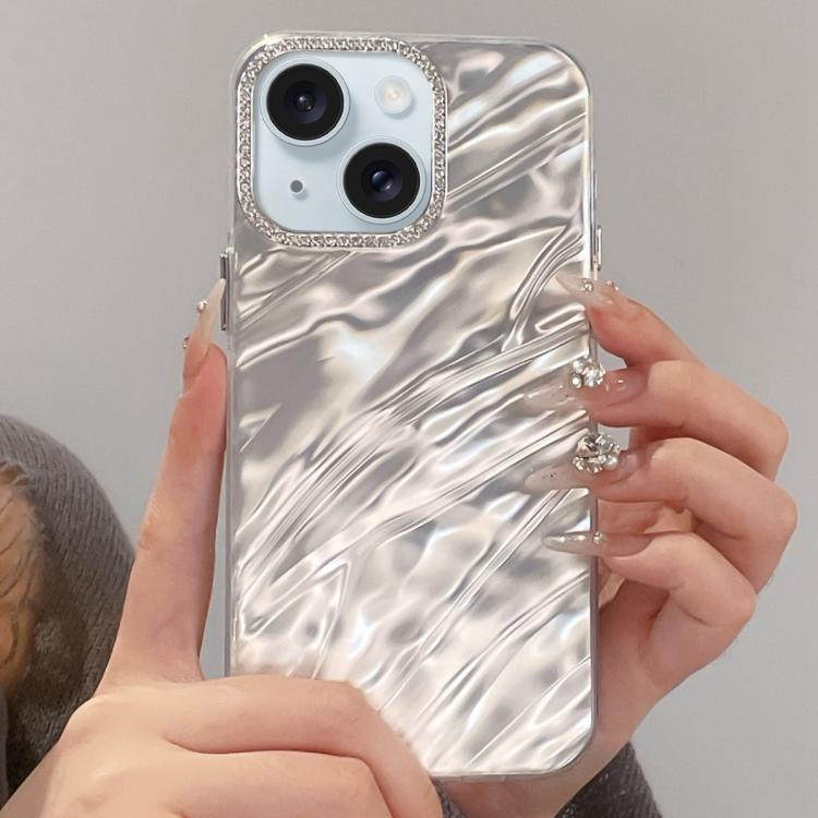Rhinestone Lens Frame Wrinkled Design Phone Case, For iPhone 15 Pro, For iPhone 15, For iPhone 14, For iPhone 14 Pro, For iPhone 14 Pro Max, For iPhone 13 Pro Max, For iPhone 13 Pro, For iPhone 13