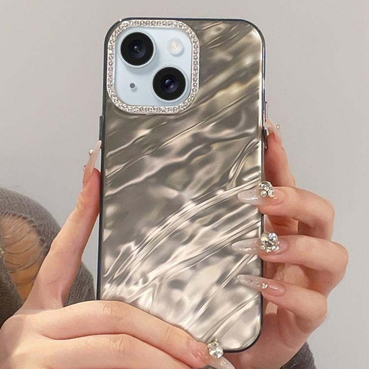 Rhinestone Lens Frame Wrinkled Design Phone Case, For iPhone 15 Pro, For iPhone 15, For iPhone 14, For iPhone 14 Pro, For iPhone 14 Pro Max, For iPhone 13 Pro Max, For iPhone 13 Pro, For iPhone 13