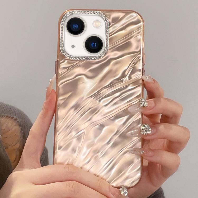 Rhinestone Lens Frame Wrinkled Design Phone Case, For iPhone 15 Pro, For iPhone 15, For iPhone 14, For iPhone 14 Pro, For iPhone 14 Pro Max, For iPhone 13 Pro Max, For iPhone 13 Pro, For iPhone 13