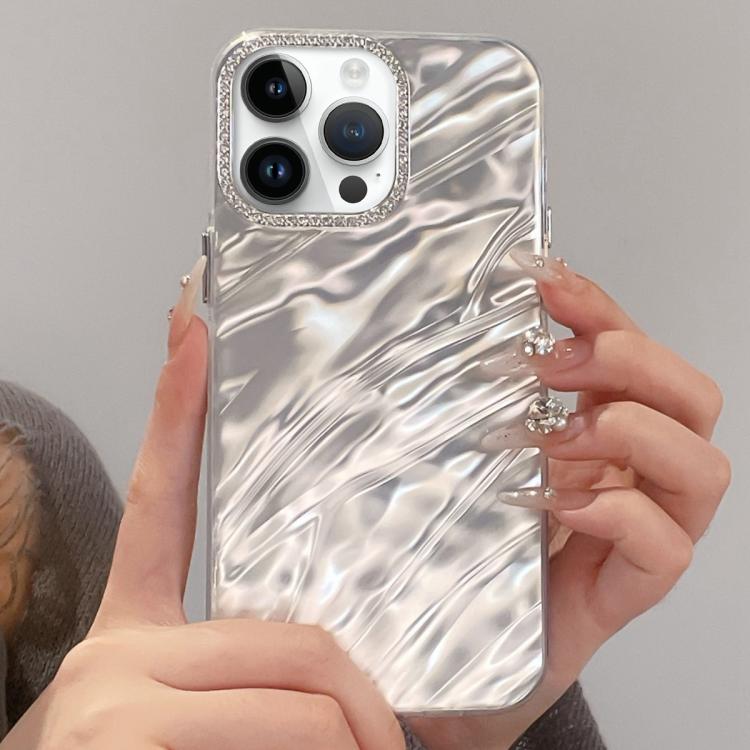 Rhinestone Lens Frame Wrinkled Design Phone Case, For iPhone 15 Pro, For iPhone 15, For iPhone 14, For iPhone 14 Pro, For iPhone 14 Pro Max, For iPhone 13 Pro Max, For iPhone 13 Pro, For iPhone 13