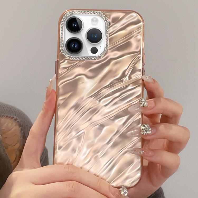 Rhinestone Lens Frame Wrinkled Design Phone Case, For iPhone 15 Pro, For iPhone 15, For iPhone 14, For iPhone 14 Pro, For iPhone 14 Pro Max, For iPhone 13 Pro Max, For iPhone 13 Pro, For iPhone 13