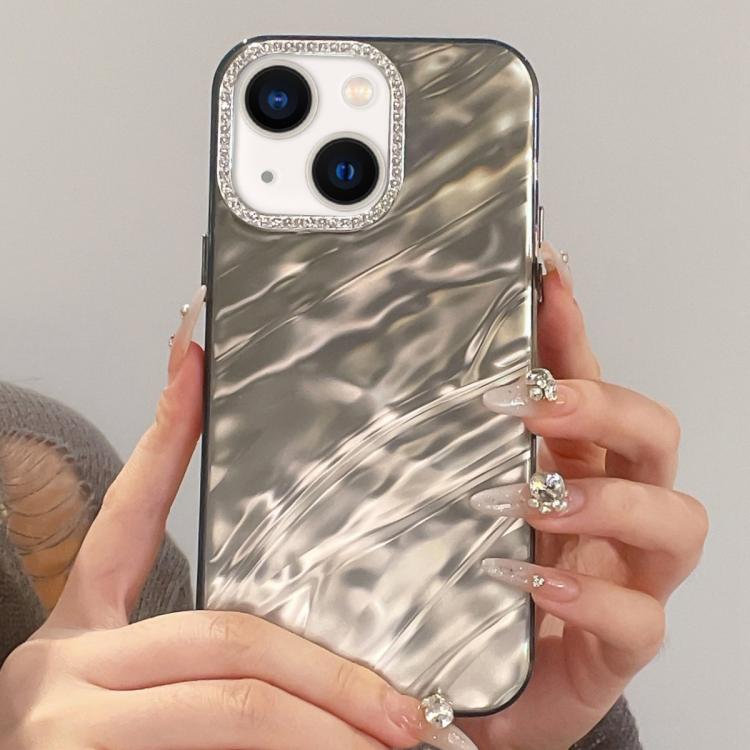 Rhinestone Lens Frame Wrinkled Design Phone Case, For iPhone 15 Pro, For iPhone 15, For iPhone 14, For iPhone 14 Pro, For iPhone 14 Pro Max, For iPhone 13 Pro Max, For iPhone 13 Pro, For iPhone 13