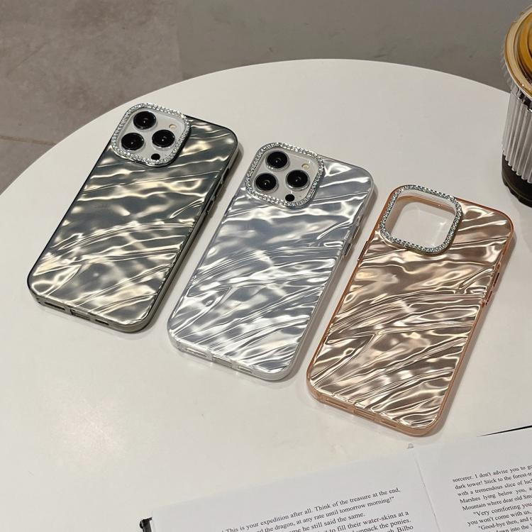 Rhinestone Lens Frame Wrinkled Design Phone Case, For iPhone 17 Pro Max, For iPhone 17 Pro, For iPhone 17, For iPhone Air, For iPhone 16 Pro Max, For iPhone 16 Pro, For iPhone 16, For iPhone 15 Pro Max