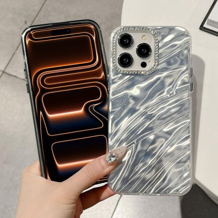 Rhinestone Lens Frame Wrinkled Design Phone Case, For iPhone 15 Pro, For iPhone 15, For iPhone 14, For iPhone 14 Pro, For iPhone 14 Pro Max, For iPhone 13 Pro Max, For iPhone 13 Pro, For iPhone 13