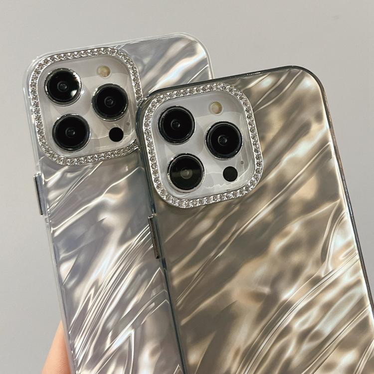 Rhinestone Lens Frame Wrinkled Design Phone Case, For iPhone 17 Pro Max, For iPhone 17 Pro, For iPhone 17, For iPhone Air, For iPhone 16 Pro Max, For iPhone 16 Pro, For iPhone 16, For iPhone 15 Pro Max