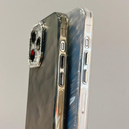 Rhinestone Lens Frame Wrinkled Design Phone Case, For iPhone 15 Pro, For iPhone 15, For iPhone 14, For iPhone 14 Pro, For iPhone 14 Pro Max, For iPhone 13 Pro Max, For iPhone 13 Pro, For iPhone 13