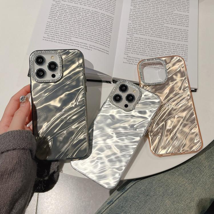 Rhinestone Lens Frame Wrinkled Design Phone Case, For iPhone 15 Pro, For iPhone 15, For iPhone 14, For iPhone 14 Pro, For iPhone 14 Pro Max, For iPhone 13 Pro Max, For iPhone 13 Pro, For iPhone 13