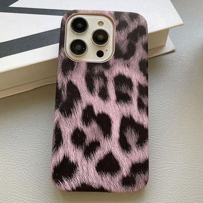 Leopard Print Leather-Textured PU Phone Case, For iPhone 15 Pro, For iPhone 15 Plus, For iPhone 15, For iPhone 14 Plus, For iPhone 14, For iPhone 14 Pro, For iPhone 14 Pro Max, For iPhone 13 Pro Max