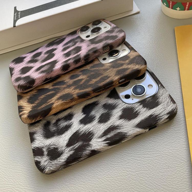 Leopard Print Leather-Textured PU Phone Case, For iPhone 15 Pro, For iPhone 15 Plus, For iPhone 15, For iPhone 14 Plus, For iPhone 14, For iPhone 14 Pro, For iPhone 14 Pro Max, For iPhone 13 Pro Max