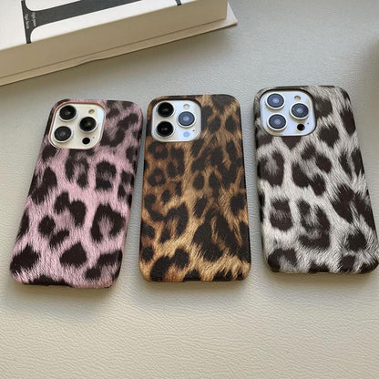 Leopard Print Leather-Textured PU Phone Case, For iPhone 17 Pro Max, For iPhone 17 Pro, For iPhone 17, For iPhone 16 Pro Max, For iPhone 16 Pro, For iPhone 16 Plus, For iPhone 16, For iPhone 15 Pro Max