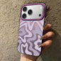 Wavy Stripes Pattern Frosted IMD 2-in-1 PC Phone Case, For iPhone 17e / 16e, For iPhone 17 Pro Max, For iPhone 17 Pro, For iPhone 17