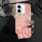 Wavy Stripes Pattern Frosted IMD 2-in-1 PC Phone Case, For iPhone 17e / 16e, For iPhone 17 Pro Max, For iPhone 17 Pro, For iPhone 17