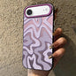 Wavy Stripes Pattern Frosted IMD 2-in-1 PC Phone Case, For iPhone Air, For iPhone 16 Pro Max, For iPhone 16 Pro, For iPhone 16 Plus