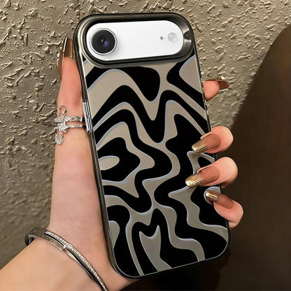 Wavy Stripes Pattern Frosted IMD 2-in-1 PC Phone Case, For iPhone Air, For iPhone 16 Pro Max, For iPhone 16 Pro, For iPhone 16 Plus