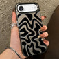 Wavy Stripes Pattern Frosted IMD 2-in-1 PC Phone Case, For iPhone Air, For iPhone 16 Pro Max, For iPhone 16 Pro, For iPhone 16 Plus