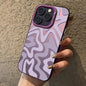 Wavy Stripes Pattern Frosted IMD 2-in-1 PC Phone Case, For iPhone Air, For iPhone 16 Pro Max, For iPhone 16 Pro, For iPhone 16 Plus
