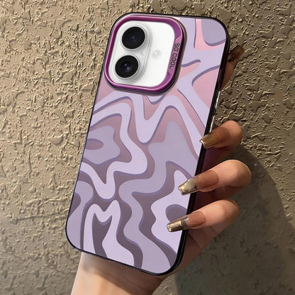 Wavy Stripes Pattern Frosted IMD 2-in-1 PC Phone Case, For iPhone Air, For iPhone 16 Pro Max, For iPhone 16 Pro, For iPhone 16 Plus