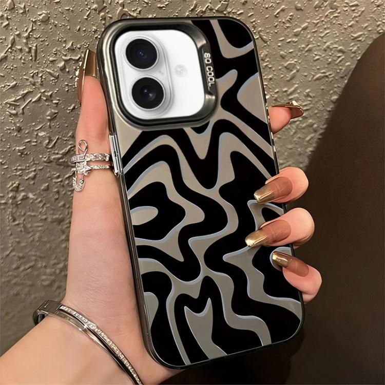 Wavy Stripes Pattern Frosted IMD 2-in-1 PC Phone Case, For iPhone 16, For iPhone 15 Pro Max, For iPhone 15 Pro, For iPhone 15 Plus