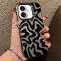 Wavy Stripes Pattern Frosted IMD 2-in-1 PC Phone Case, For iPhone 16, For iPhone 15 Pro Max, For iPhone 15 Pro, For iPhone 15 Plus