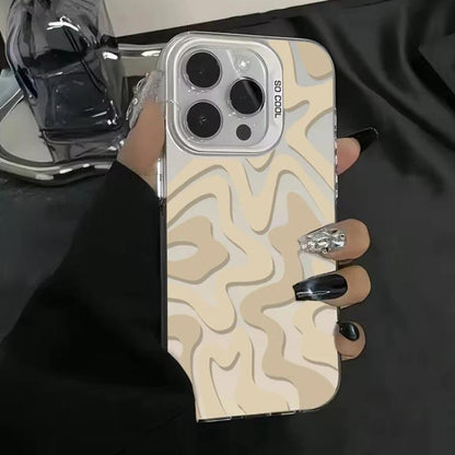 Wavy Stripes Pattern Frosted IMD 2-in-1 PC Phone Case, For iPhone 16, For iPhone 15 Pro Max, For iPhone 15 Pro, For iPhone 15 Plus