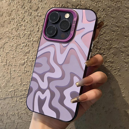 Wavy Stripes Pattern Frosted IMD 2-in-1 PC Phone Case, For iPhone 16, For iPhone 15 Pro Max, For iPhone 15 Pro, For iPhone 15 Plus