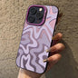 Wavy Stripes Pattern Frosted IMD 2-in-1 PC Phone Case, For iPhone 16, For iPhone 15 Pro Max, For iPhone 15 Pro, For iPhone 15 Plus