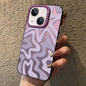Wavy Stripes Pattern Frosted IMD 2-in-1 PC Phone Case, For iPhone 16, For iPhone 15 Pro Max, For iPhone 15 Pro, For iPhone 15 Plus