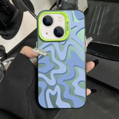 Wavy Stripes Pattern Frosted IMD 2-in-1 PC Phone Case, For iPhone 16, For iPhone 15 Pro Max, For iPhone 15 Pro, For iPhone 15 Plus