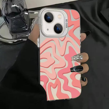 Wavy Stripes Pattern Frosted IMD 2-in-1 PC Phone Case, For iPhone 15, For iPhone 14 Plus, For iPhone 14, For iPhone 14 Pro