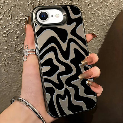 Wavy Stripes Pattern Frosted IMD 2-in-1 PC Phone Case, For iPhone 14 Pro Max, For iPhone SE 2022 / SE 2020 / 7 / 8, For iPhone 13 Pro Max, For iPhone 13 Pro