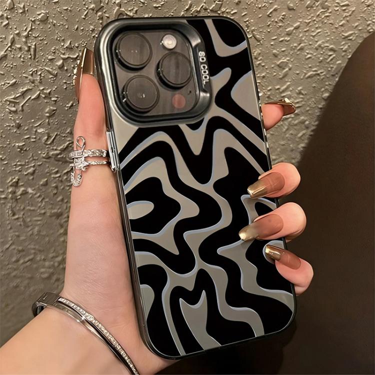 Wavy Stripes Pattern Frosted IMD 2-in-1 PC Phone Case, For iPhone 14 Pro Max, For iPhone SE 2022 / SE 2020 / 7 / 8, For iPhone 13 Pro Max, For iPhone 13 Pro