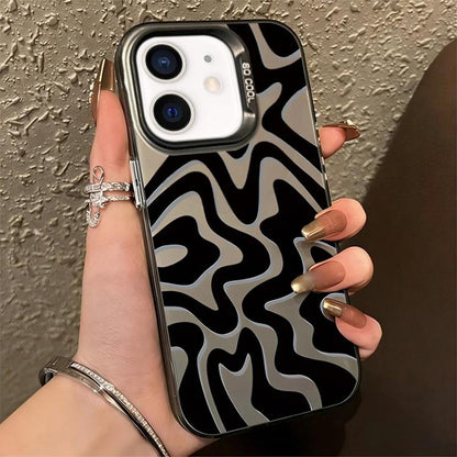 Wavy Stripes Pattern Frosted IMD 2-in-1 PC Phone Case, For iPhone 13, For iPhone 13 mini, For iPhone 12, For iPhone 12 Pro Max